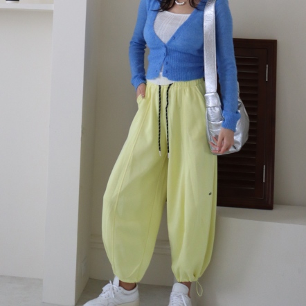 抽繩縮口休閒褲