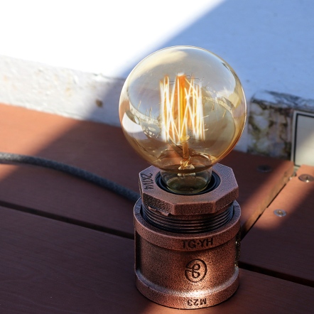 曙MUSE｜琥珀棕-觸控金屬水管桌燈禮盒