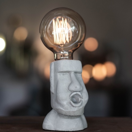 曙MUSE｜嘟嘴摩艾水泥桌燈