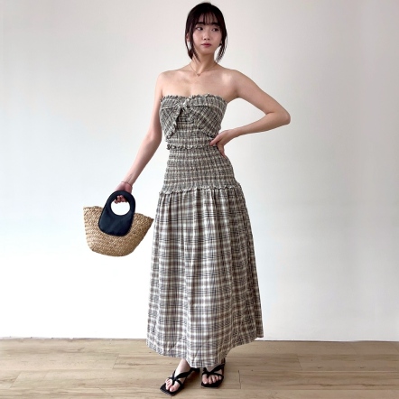 復古英倫格紋洋裝