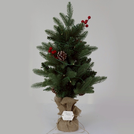 松果+紅色漿果聖誕樹 60CM (附LED燈)