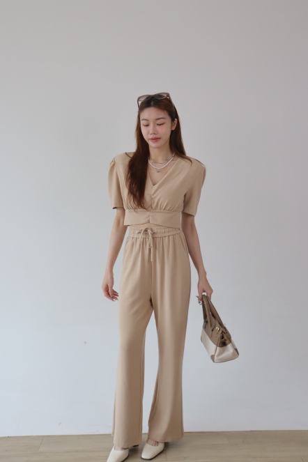 公主袖長褲套裝