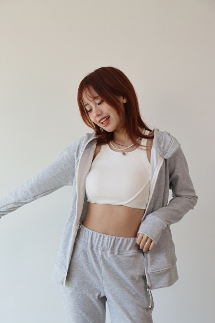 連帽外套喇叭褲套裝